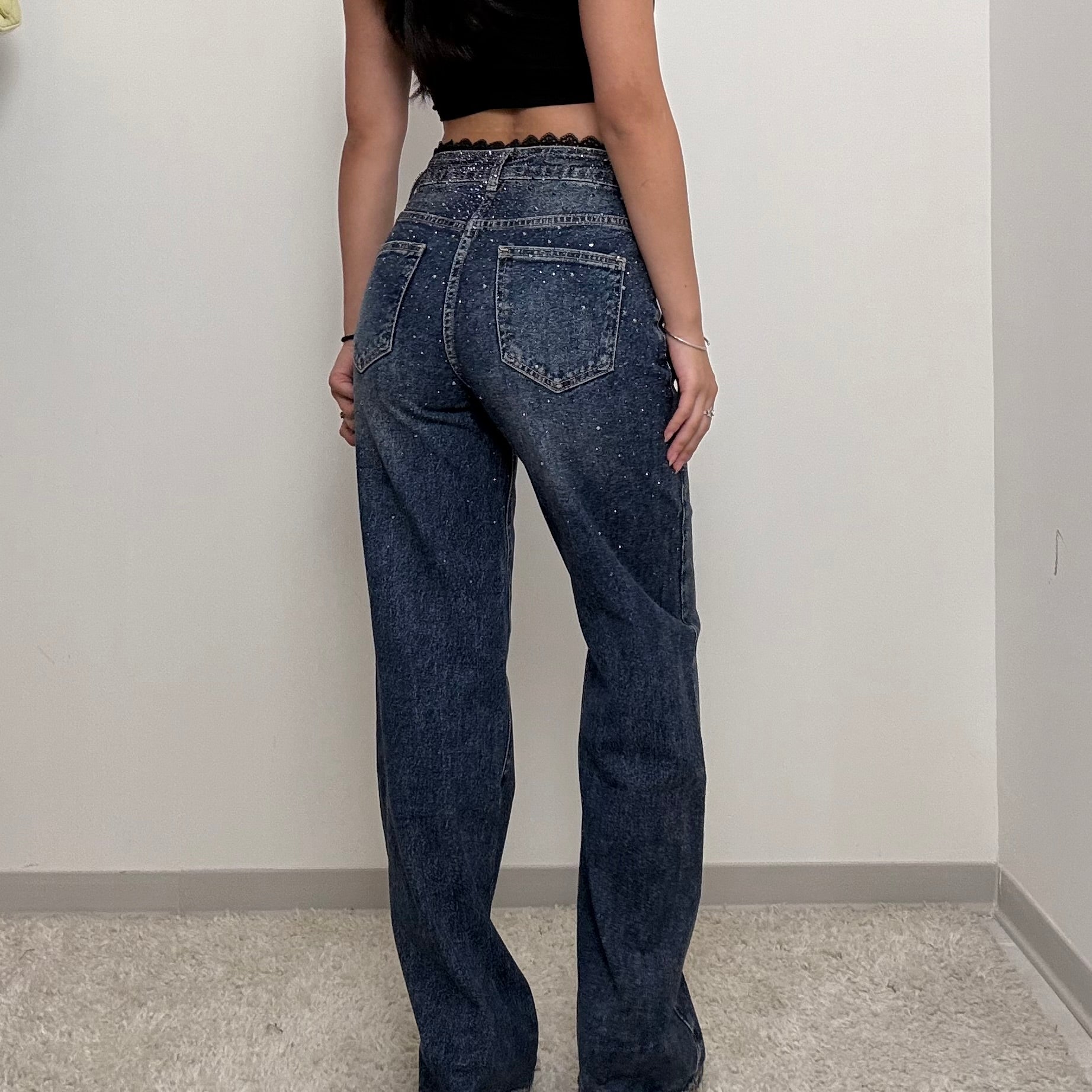 JEANS STRASS WIDE-LEG