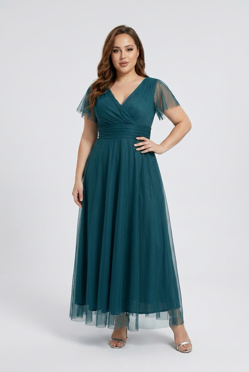 ABITO TINA TAGLIA CURVY IN TULLE