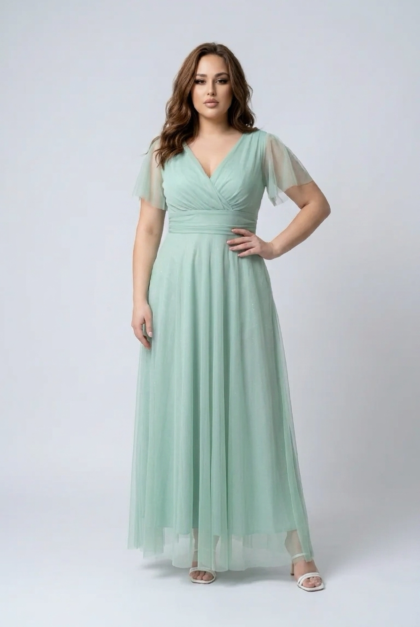 ABITO TINA TAGLIA CURVY IN TULLE