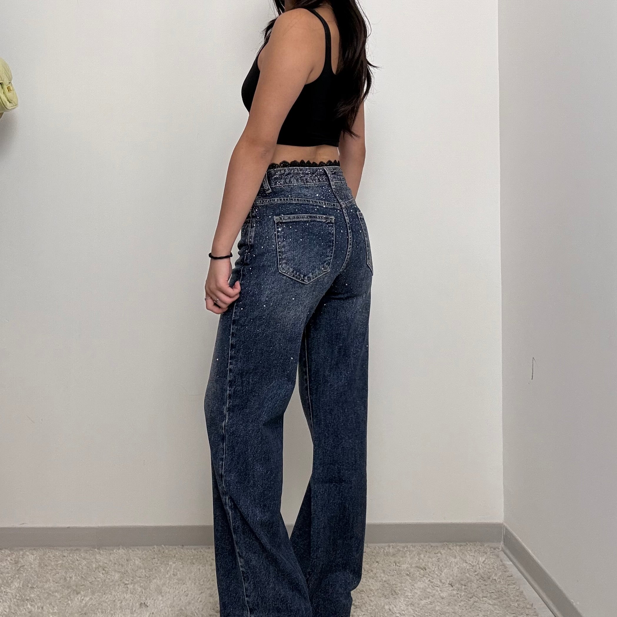 JEANS STRASS WIDE-LEG
